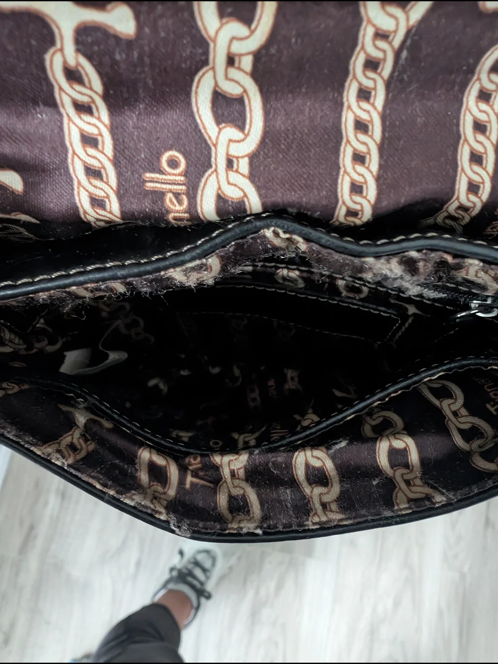 Tignanello Black Leather Crossbody Messenger Bag